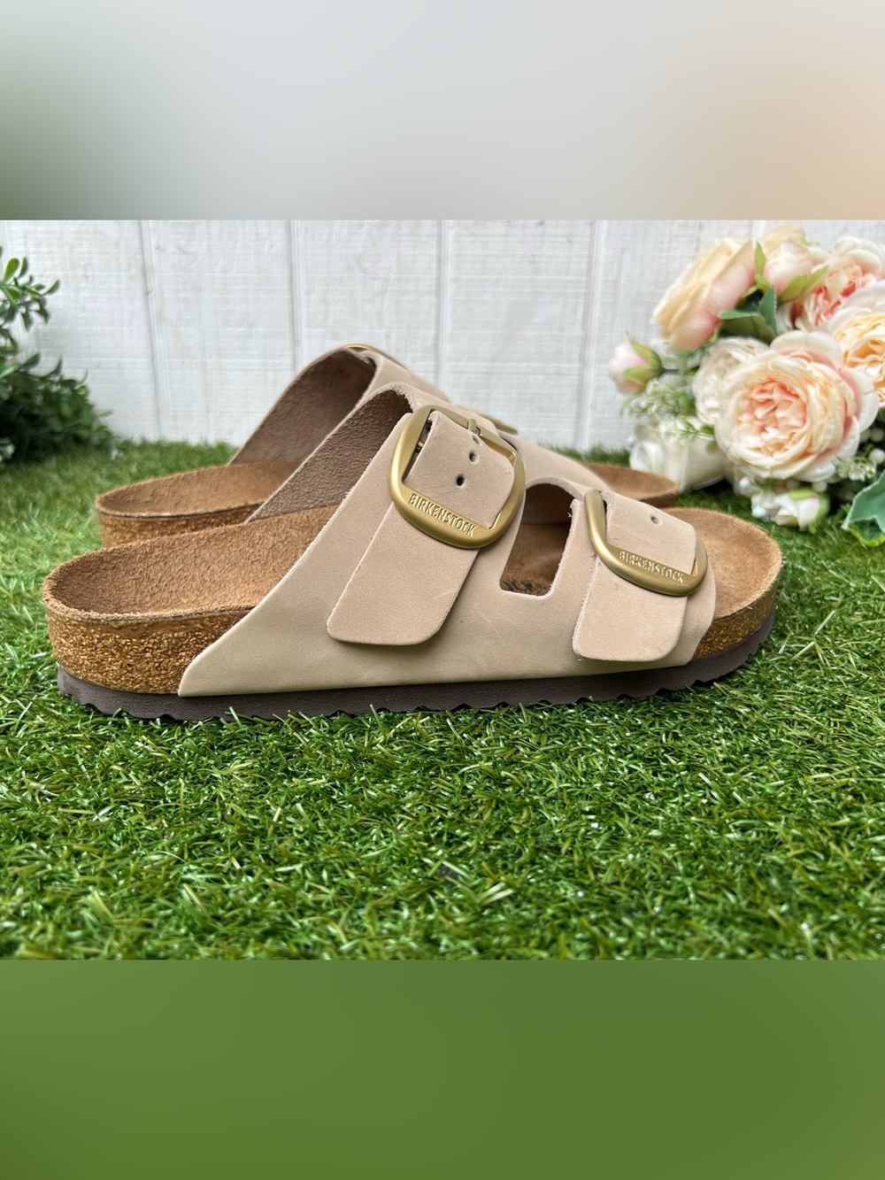 BIRKENSTOCK Arizona big buckle Sandcastle Nubuck 40 US 9-9.5 gently used - Picture 10 of 16
